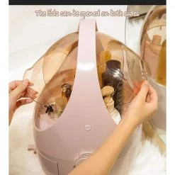 EModernDecor CozyBlock Small Modern Makeup Container Cosmetic Display Showcase Box Dustproof Makeup Organizer Portable Storage Drawer -Bathroom Accessories Sales pink emoderndecor makeup organizers muo 1972 pink s 44 1000