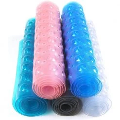 HealthSmart Clear Bath Mat, 15.5 in x 40 in, with 200 suction cups, in Pink -Bathroom Accessories Sales pink healthsmart bathtub accessories 523 1740 0095 fa 1000