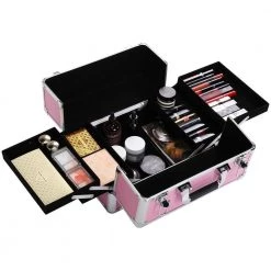 Aoibox 4-in-1 Aluminum Cosmetic Organizer Box Makeup Travel Case in Pink 13 Aoibox 4-in-1 Aluminum Cosmetic Organizer Box Makeup Travel Case in Pink -Bathroom Accessories Sales pink makeup organizers snmx2566 40 1000