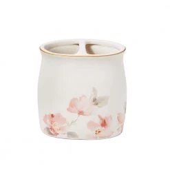 SKL Home Misty Floral Free Standing Toothbrush Holder in Pink