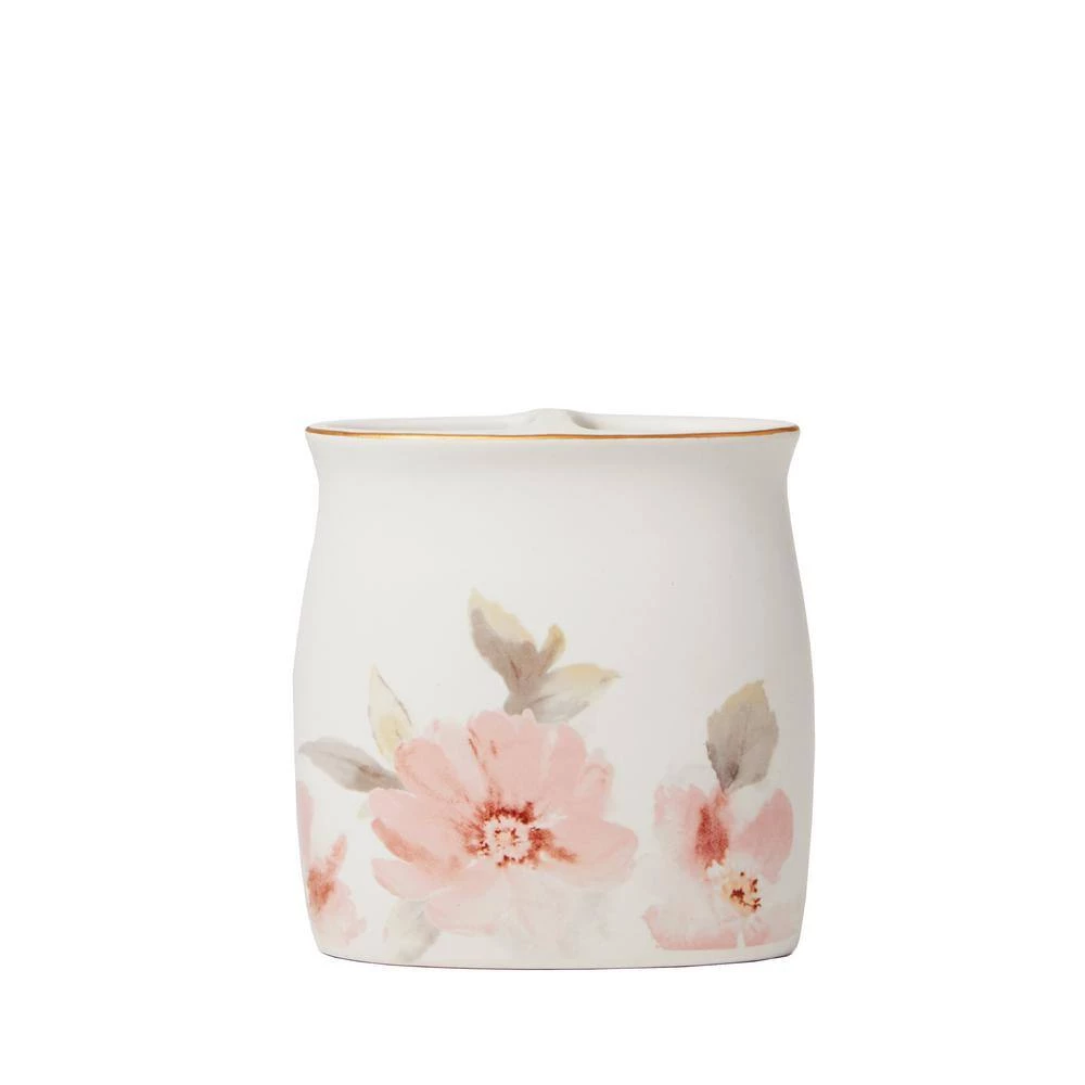 SKL Home Misty Floral Free Standing Toothbrush Holder in Pink 4 SKL Home Misty Floral Free Standing Toothbrush Holder in Pink - Image 4