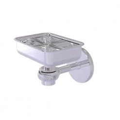 Allied Brass Satellite Orbit One Wall Mounted Soap Dish with Twisted Accents in Polished Chrome