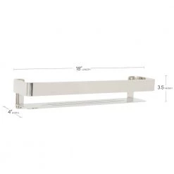 SEACHROME 18 in. x 4 in. Rectangular Shower Shelf with Rail in Polished