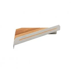 SEACHROME 14 in. x 8 in. Corner Shower Shelf in Satin with a Natural Teak Wood Insert -Bathroom Accessories Sales polished seachrome bathtub accessories 700 7006 tw ss c3 1000
