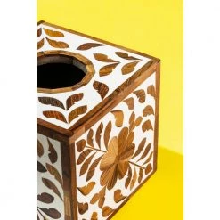 GAURI KOHLI Jodhpur Wood Inlay Tissue Box Cover -Bathroom Accessories Sales polished tissue box covers gk61048 4f 1000