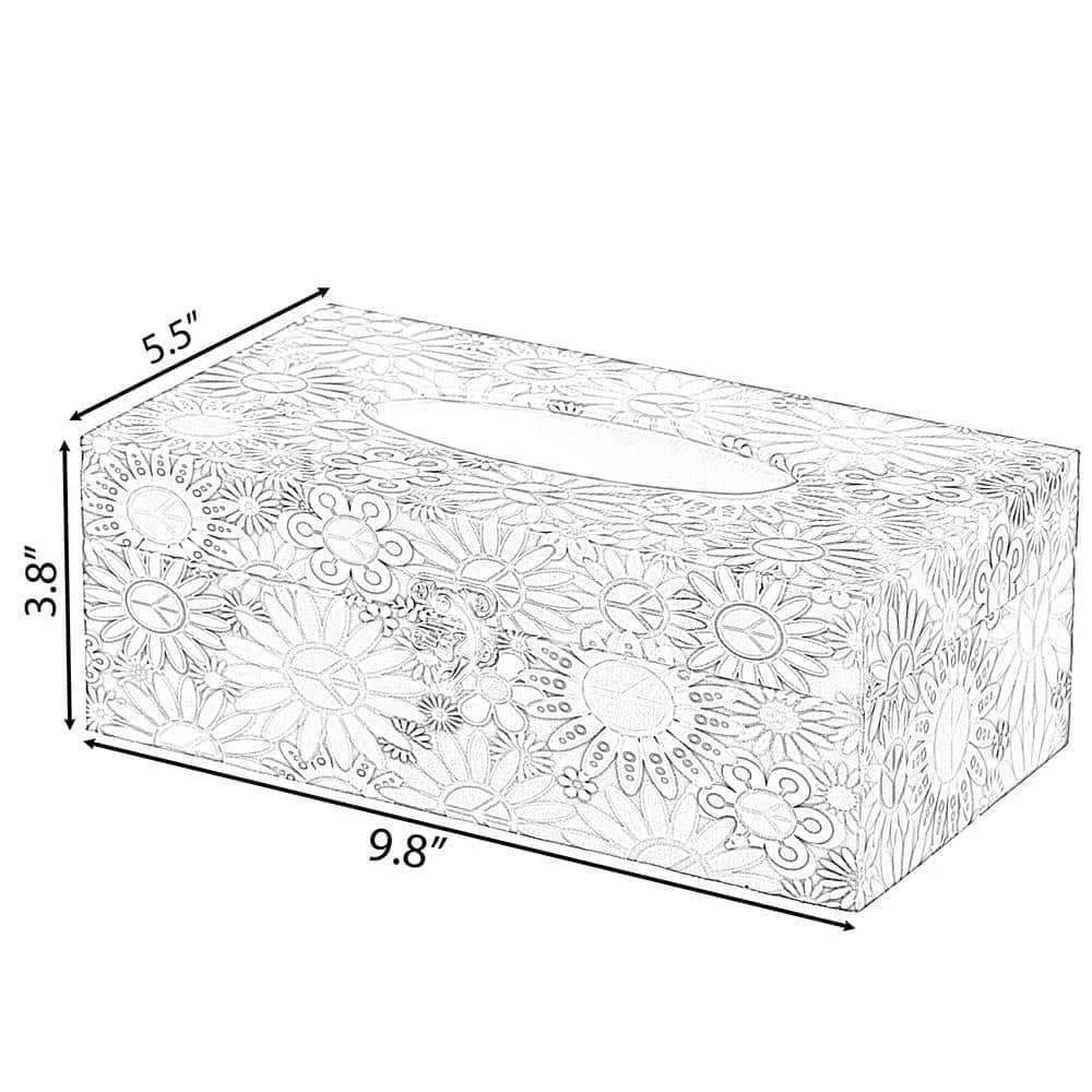 Vintiquewise Facial Rectangular Tissue Box Holder for Your Bathroom, Office or Vanity with Decorative Floral Design 4 Vintiquewise Facial Rectangular Tissue Box Holder for Your Bathroom, Office or Vanity with Decorative Floral Design - Image 4