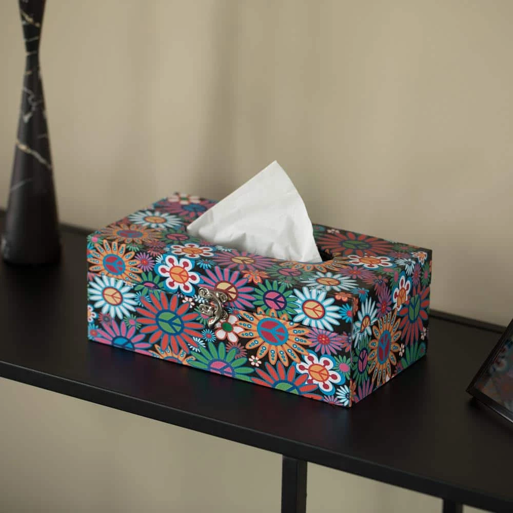 Vintiquewise Facial Rectangular Tissue Box Holder for Your Bathroom, Office or Vanity with Decorative Floral Design 2 Vintiquewise Facial Rectangular Tissue Box Holder for Your Bathroom, Office or Vanity with Decorative Floral Design - Image 2