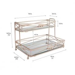 Home Details 2 Tier Vanity Tower in Rose Gold 7 Home Details 2 Tier Vanity Tower in Rose Gold -Bathroom Accessories Sales rose gold home details makeup organizers 27174 rosegold 1f 1000