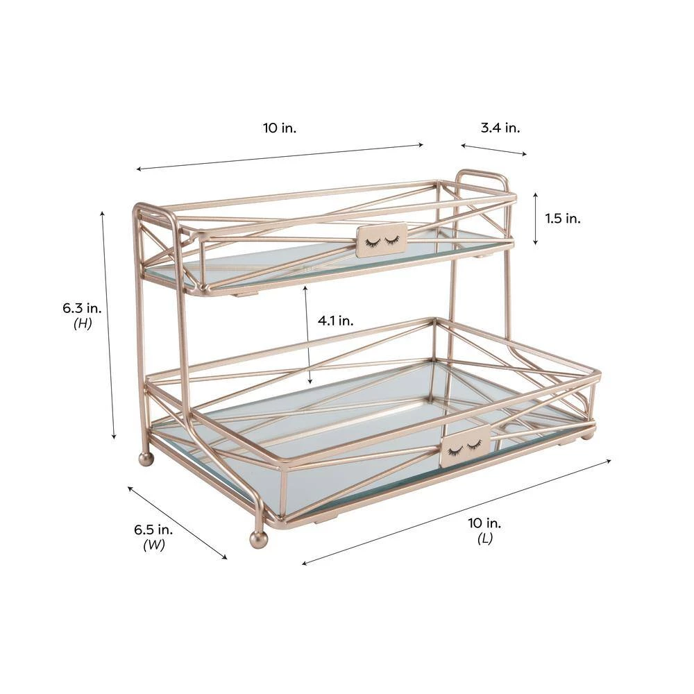 Home Details 2 Tier Vanity Tower in Rose Gold 4 Home Details 2 Tier Vanity Tower in Rose Gold - Image 4