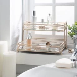 Home Details 2 Tier Vanity Tower in Rose Gold 6 Home Details 2 Tier Vanity Tower in Rose Gold -Bathroom Accessories Sales rose gold home details makeup organizers 27174 rosegold 4f 1000