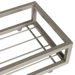 Honey-Can-Do 6 in. W Space Saving Toilet Tank Storage Tray in Nickel -Bathroom Accessories Sales satin nickel honey can do bathroom trays bth 08461 1f 1000
