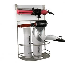 Spectrum myBella 9.875 in. W Over the Cabinet Deluxe Tiered Styling Station in Satin Nickel