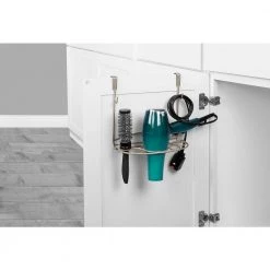 Spectrum MyBella 9.625 in. W Over the Cabinet Shapes Styling Rack in Satin Nickel Powder Coat