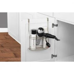 Spectrum MyBella 10.625 in. W x 4.625 in. D x 14.875 in. H Over the Cabinet Styling Station in Satin Nickel Powder Coat