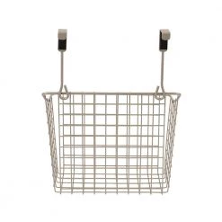 Spectrum Grid 10.125 in. W x 6.625 in. D x 11.25 in. H Over the Cabinet Medium Basket in Satin Nickel Powder Coat -Bathroom Accessories Sales satin nickel spectrum makeup organizers 56277 66 1000