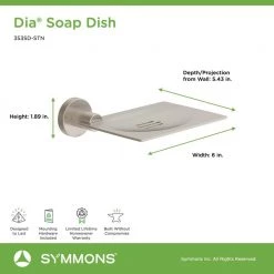 Symmons Dia Wall-Mounted Soap Dish With Drain Ports in Satin Nickel -Bathroom Accessories Sales satin nickel symmons soap dishes 353sd stn 1f 1000