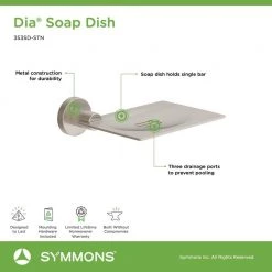 Symmons Dia Wall-Mounted Soap Dish With Drain Ports in Satin Nickel -Bathroom Accessories Sales satin nickel symmons soap dishes 353sd stn 44 1000