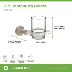 Symmons Dia Toothbrush Holder with Tumbler in Satin Nickel -Bathroom Accessories Sales satin nickel symmons toothbrush holders 353th stn 1f 1000