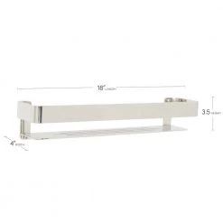 SEACHROME 18 in. x 4 in. Rectangular Shower Shelf with Rail in Satin -Bathroom Accessories Sales satin seachrome bathtub accessories 700 7005 ss 76 1000