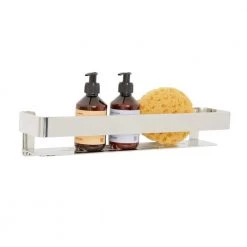 SEACHROME 18 in. x 4 in. Rectangular Shower Shelf with Rail in Satin -Bathroom Accessories Sales satin seachrome bathtub accessories 700 7005 ss fa 1000
