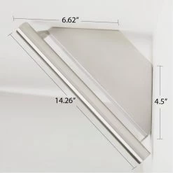 SEACHROME 14 in. x 8.5 in. Lifestyle & Wellness Corner Shower Shelf with Handle in Polished Finish -Bathroom Accessories Sales satin seachrome bathtub accessories w sc306 1406 ss c3 1000