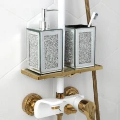 Unbranded Segers 2-Piece Bathroom Accessory Set with Soap Dispenser, Toothbrush Holder in Silver 11 Unbranded Segers 2-Piece Bathroom Accessory Set with Soap Dispenser, Toothbrush Holder in Silver -Bathroom Accessories Sales silver bathroom accessory sets ssy928 0080 44 1000