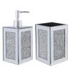 Unbranded Segers 2-Piece Bathroom Accessory Set with Soap Dispenser, Toothbrush Holder in Silver