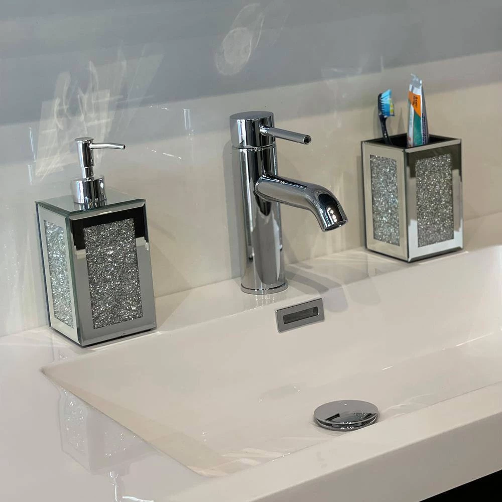 Unbranded Segers 2-Piece Bathroom Accessory Set with Soap Dispenser, Toothbrush Holder in Silver 7 Unbranded Segers 2-Piece Bathroom Accessory Set with Soap Dispenser, Toothbrush Holder in Silver - Image 7