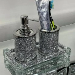 Unbranded Segers 3-Piece Bathroom Accessory Set with Soap Dispenser, Toothbrush Holder and Tray in Silver 13 Unbranded Segers 3-Piece Bathroom Accessory Set with Soap Dispenser, Toothbrush Holder and Tray in Silver -Bathroom Accessories Sales silver bathroom accessory sets ssy928 0082 76 1000