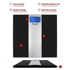 Escali Digital Ultra Slim Bathroom Scale -Bathroom Accessories Sales silver escali bathroom scales us180b fa 1000
