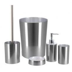 Unbranded Vanity Bath Water Tumbler in Noumea Metallized Effect 9 Unbranded Vanity Bath Water Tumbler in Noumea Metallized Effect -Bathroom Accessories Sales silver toothbrush holders 6176107 44 1000