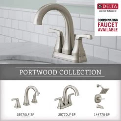 Delta Portwood Bath Accessory Set in SpotShield Brushed Nickel with Towel Bar, Toilet Paper Holder, Towel Ring and Towel Hook -Bathroom Accessories Sales spotshield brushed nickel delta bathroom hardware sets pwd64 bn 1d 1000