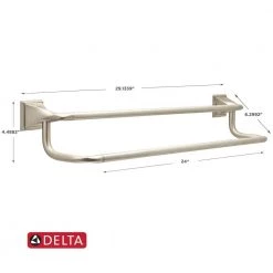 Delta Everly 24 in. Double Towel Bar in SpotShield Brushed Nickel -Bathroom Accessories Sales spotshield brushed nickel delta towel bars eve25 dn 1f 1000