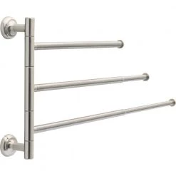 Delta Extensions 18 in. Wall Mount Pivoting Extendable 3-Arm Towel Bar in SpotShield Brushed Nickel