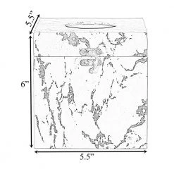 Vintiquewise Velvet Modern Decorative Paper Facial Tissue Box Holder in Square White and Gold -Bathroom Accessories Sales square white and gold vintiquewise tissue box covers qi003978 sq wtg 1f 1000