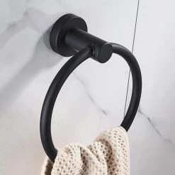 Ruiling Porter 6- Piece Bath Hardware Set with Towel Ring Toilet Paper Holder Towel Hook and Towel Bar in Stainless Steel Black 13 Ruiling Porter 6- Piece Bath Hardware Set with Towel Ring Toilet Paper Holder Towel Hook and Towel Bar in Stainless Steel Black -Bathroom Accessories Sales stainless steel black ruiling bathroom hardware sets atk 216 4f 1000