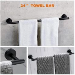 Ruiling Porter 6- Piece Bath Hardware Set with Towel Ring Toilet Paper Holder Towel Hook and Towel Bar in Stainless Steel Black 12 Ruiling Porter 6- Piece Bath Hardware Set with Towel Ring Toilet Paper Holder Towel Hook and Towel Bar in Stainless Steel Black -Bathroom Accessories Sales stainless steel black ruiling bathroom hardware sets atk 216 c3 1000