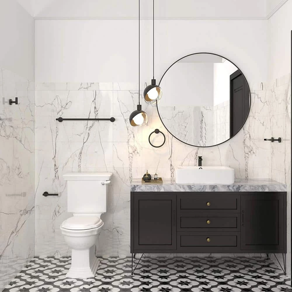 Ruiling Porter 6- Piece Bath Hardware Set with Towel Ring Toilet Paper Holder Towel Hook and Towel Bar in Stainless Steel Black 2 Ruiling Porter 6- Piece Bath Hardware Set with Towel Ring Toilet Paper Holder Towel Hook and Towel Bar in Stainless Steel Black - Image 2