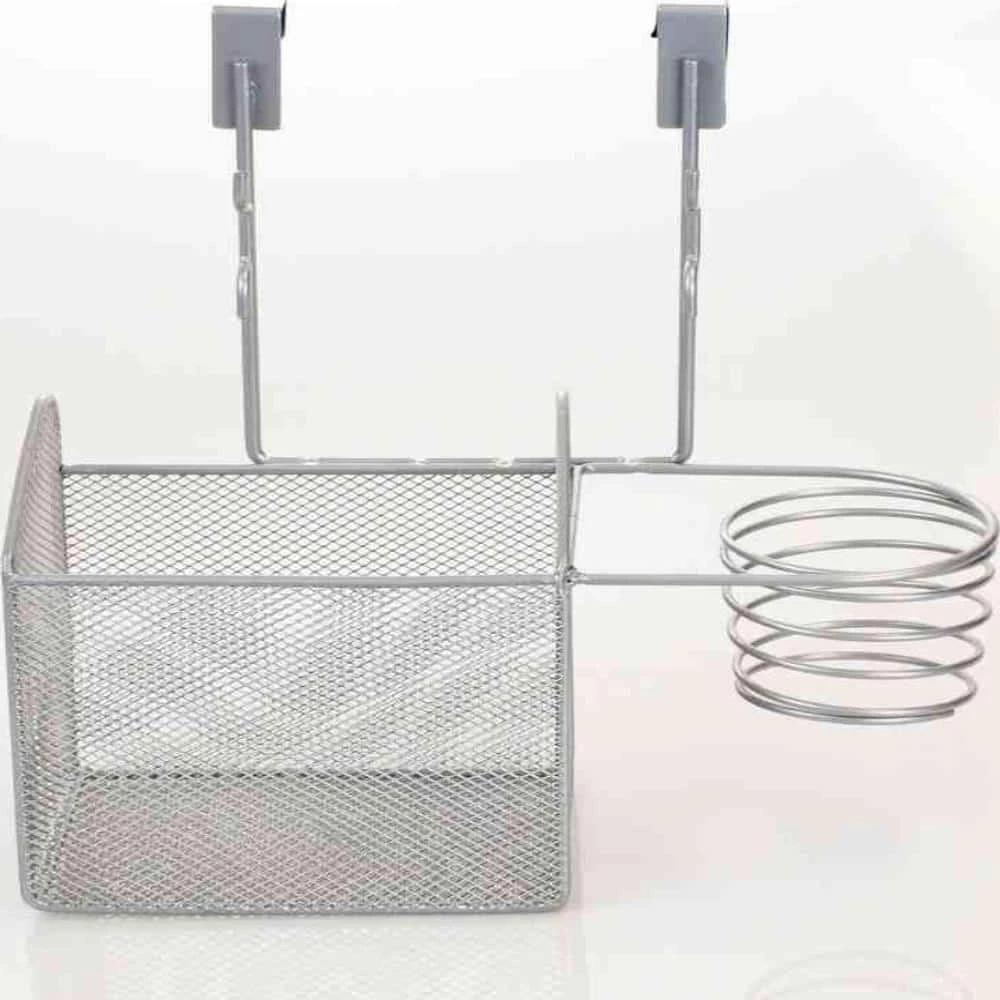 Home Basics 12 in. W Over-the-Cabinet Hair Tool Organizer in Stainless Steel 1 Home Basics 12 in. W Over-the-Cabinet Hair Tool Organizer in Stainless Steel