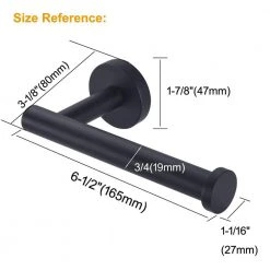 Ruiling Wall Mounted Single Arm Toilet Paper Holder in Stainless Steel Matte Black -Bathroom Accessories Sales stainless steel matte black ruiling toilet paper holders atk 197 77 1000