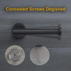 Ruiling Wall Mounted Single Arm Toilet Paper Holder in Stainless Steel Matte Black -Bathroom Accessories Sales stainless steel matte black ruiling toilet paper holders atk 197 a0 1000