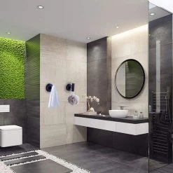 Ruiling Round Bathroom Robe Hook and Towel Hook in Stainless Steel Matte Black (2-Pack) -Bathroom Accessories Sales stainless steel matte black ruiling towel hooks atk 194 4f 1000