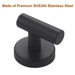 Ruiling Round Bathroom Robe Hook and Towel Hook in Stainless Steel Matte Black (2-Pack) -Bathroom Accessories Sales stainless steel matte black ruiling towel hooks atk 194 77 1000