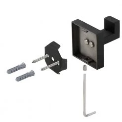 Ruiling Square Bathroom Robe Hook and Towel Hook in Stainless Steel Matte Black (2-Pack) -Bathroom Accessories Sales stainless steel matte black ruiling towel hooks atk 200 66 1000