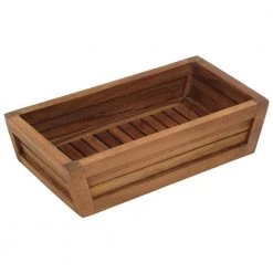 AquaTeak The Original Moa Teak Bathroom Guest Towel and Amenities Tray