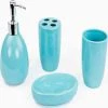 Home Basics 4-Piece Bath Accessory Set in Turquoise