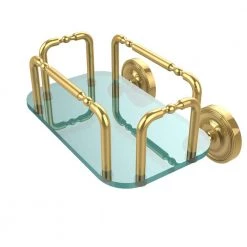Allied Brass Prestige Wall Mounted Guest Towel Holder in Unlacquered Brass