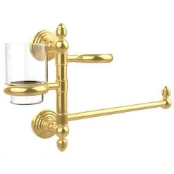 Allied Brass Waverly Place Collection Hair Dryer Holder and Organizer in Unlacquered Brass