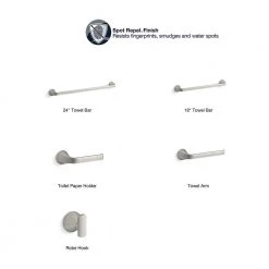KOHLER Cursiva 18 in. Towel Bar in Vibrant Brushed Nickel -Bathroom Accessories Sales vibrant brushed nickel kohler towel bars k r26687 bn 40 1000