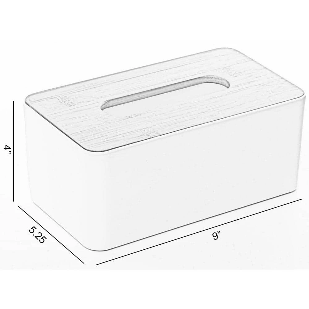 Basicwise Bamboo Removable Top Lid Rectangular Tissue Box 6 Basicwise Bamboo Removable Top Lid Rectangular Tissue Box - Image 6